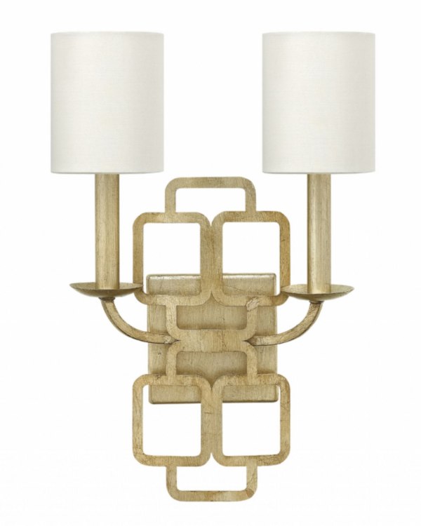 Foto para 60w Sconce Sabina CAND Silver Leaf Two Light Sconce