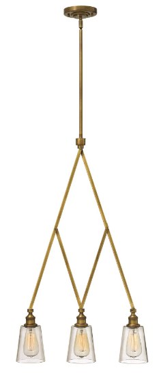 Foto para 60w Chandelier Gatsby MED Clear Heritage Brass Stem Hung Linear