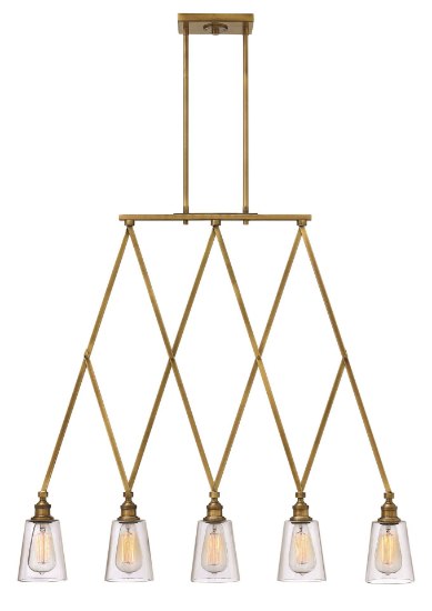 Picture of 60w Chandelier Gatsby MED Clear Heritage Brass Stem Hung Linear