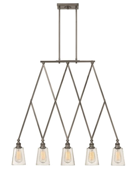 Picture of 60w Chandelier Gatsby MED Clear Polished Antique Nickel Stem Hung Linear