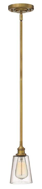 Foto para 60w Mini-Pendant Gatsby MED Clear Heritage Brass