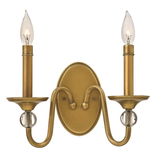 Picture of 60w Sconce Eleanor CAND Heritage Brass Two Light Sconce