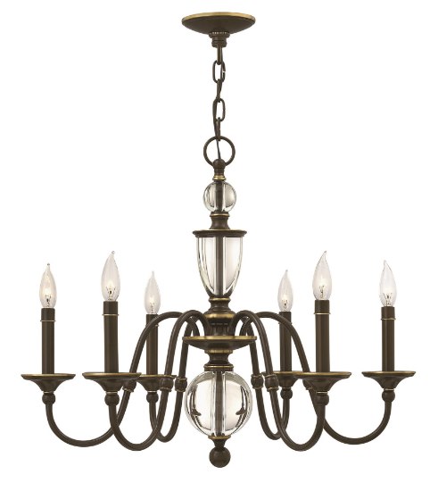 Foto para 60w Chandelier Eleanor CAND Light Oiled Bronze Single Tier