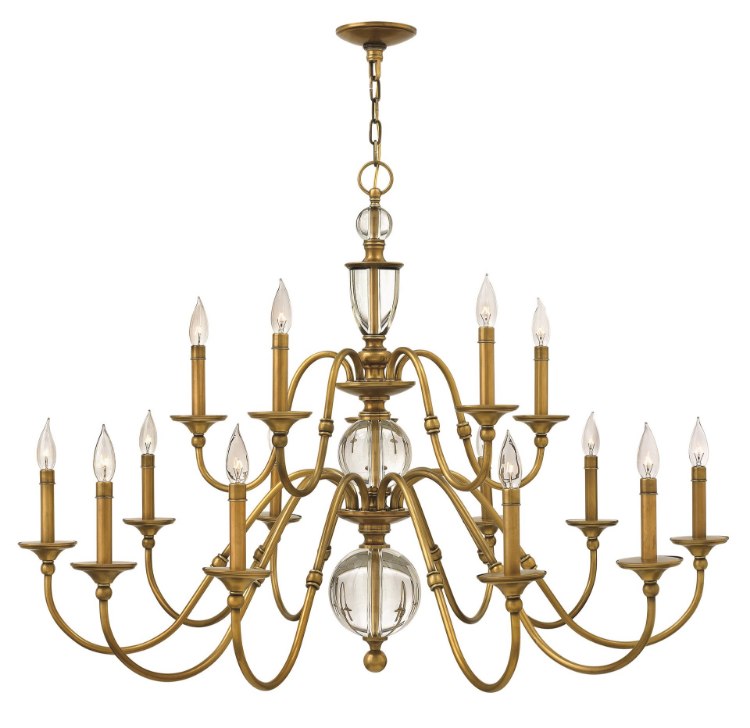 Picture of 60w Chandelier Eleanor CAND Heritage Brass Two Tier Foyer