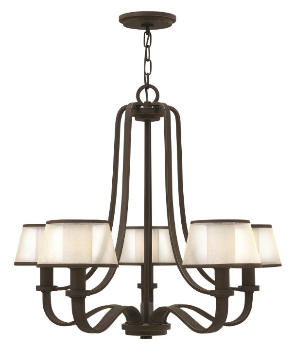 Picture of 60w Chandelier Prescott CAND Etched Opal Olde Bronze Single Tier