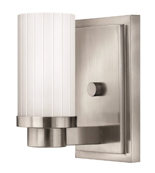 Foto para 100w Sconce Midtown MED Multi-Faceted Etched Brushed Nickel