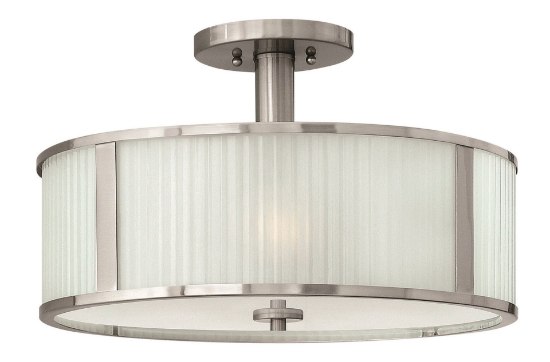 Picture of 100w Foyer Midtown MED Multi-Faceted Etched Brushed Nickel Semi-flush Mount