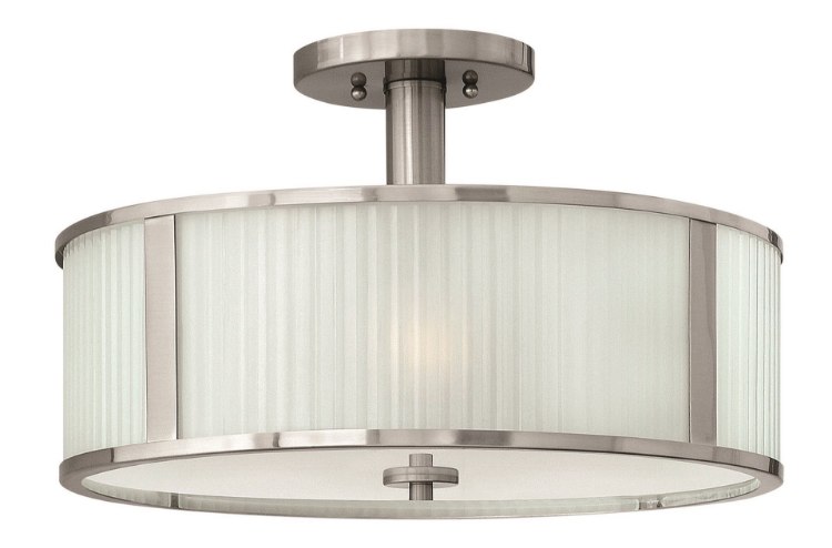 Foto para 100w Foyer Midtown MED Multi-Faceted Etched Brushed Nickel Semi-flush Mount