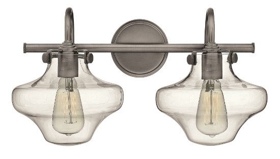 Picture of 100w Bath Congress MED Clear Glass Antique Nickel Bath Two Light