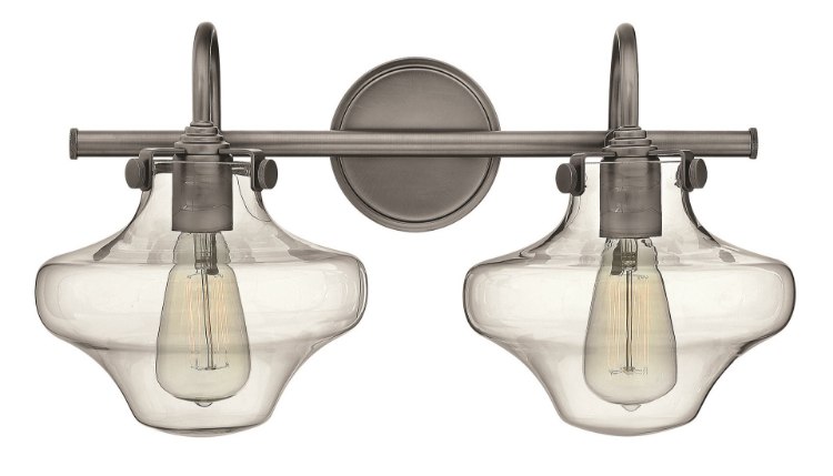 Picture of 100w Bath Congress MED Clear Glass Antique Nickel Bath Two Light