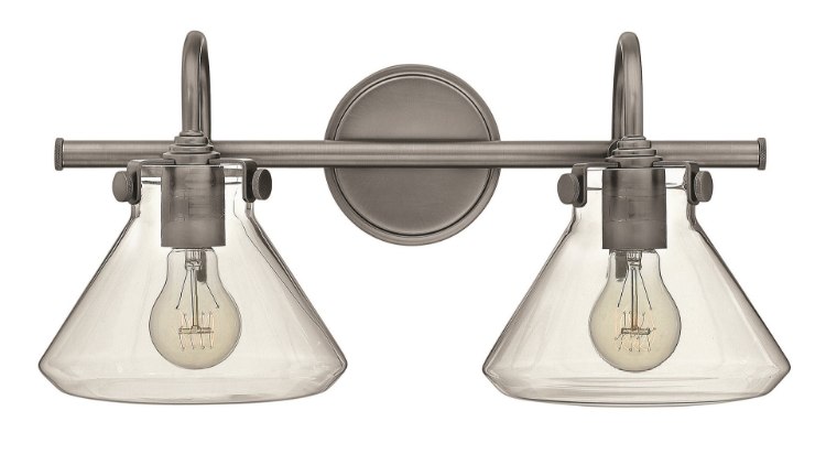 Picture of 100w Bath Congress MED Clear Glass Antique Nickel Bath Two Light