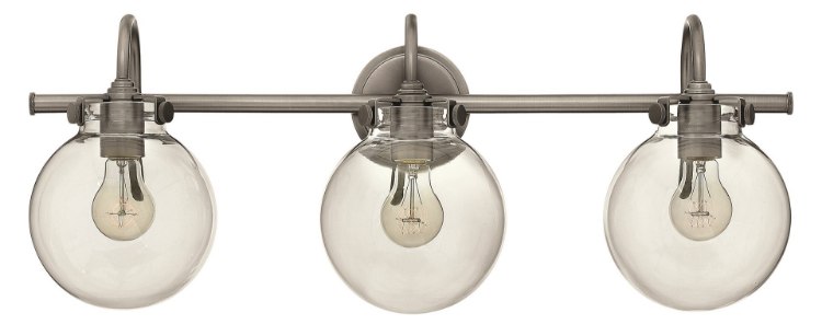 Picture of 100w Bath Congress MED Clear Glass Antique Nickel Bath Three Light