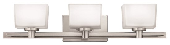 Foto para 60w Bath Taylor G-9 Etched White Brushed Nickel Bath Three Light