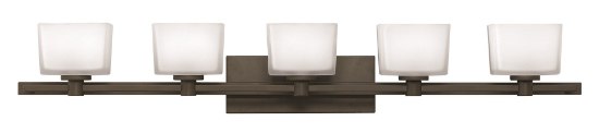 Foto para 60w Bath Taylor G-9 Etched White Buckeye Bronze Bath Five Light