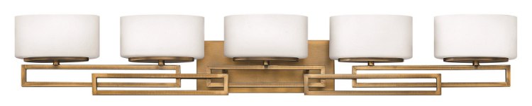 Picture of 60w Bath Lanza G-9 Etched Opal Brushed Bronze Bath Five Light