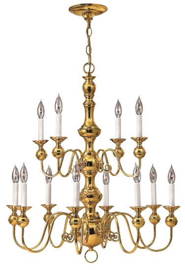 Foto para 60w Chandelier Virginian CAND Polished Brass Two Tier Foyer