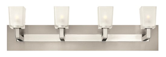 Foto para 60w Bath Zina G-9 Clear Inside Etched Brushed Nickel Bath Four Light