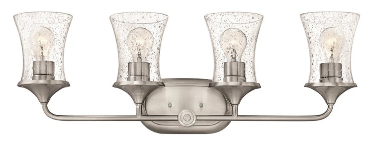 Picture of 100w Bath Thistledown MED Clear Seedy Brushed Nickel Bath Four Light