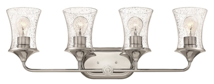 Picture of 100w Bath Thistledown MED Clear Seedy Polished Nickel Bath Four Light