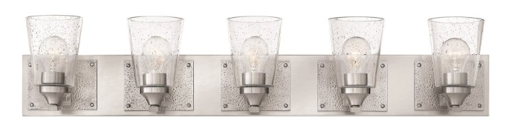 Picture of 100w Bath Jackson MED Clear Seedy Brushed Nickel Bath Five Light