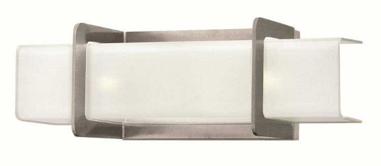 Picture of 60w Bath Union G-9 Clear Inside Etched Brushed Nickel Bath Two Light