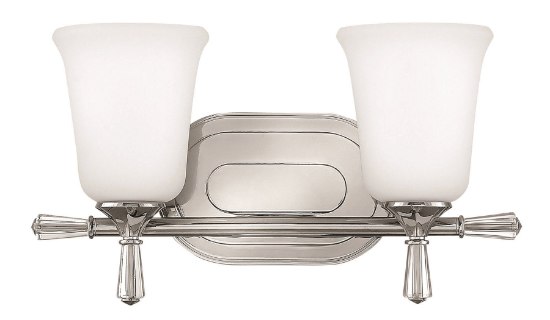 Foto para 117w Bath Blythe INCAN. LED MED Etched Opal Polished Nickel Bath Two Light