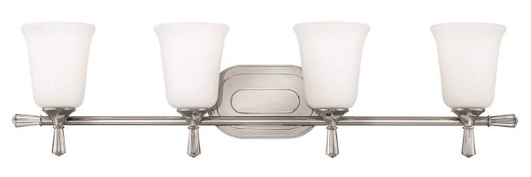 Foto para 117w Bath Blythe INCAN. LED MED Etched Opal Polished Nickel Bath Four Light