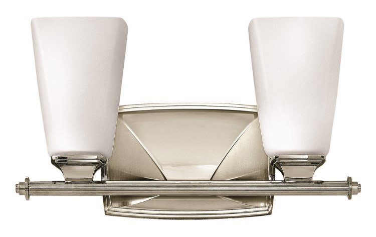 Picture of 100w Bath Darby MED Etched Opal Polished Nickel Bath Two Light