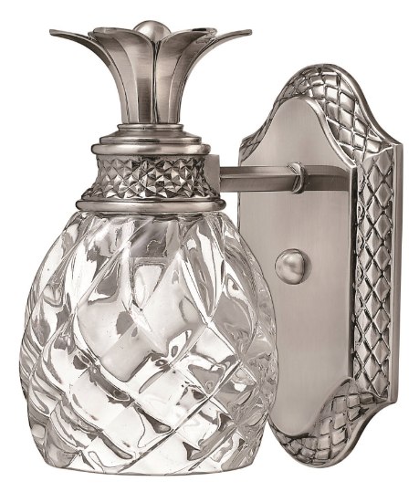 Picture of 100w Bath Plantation MED Clear Optic Polished Antique Nickel Bath Sconce