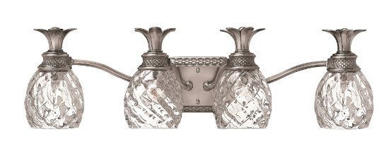 Picture of 100w Bath Plantation MED Clear Optic Polished Antique Nickel Bath Four Light