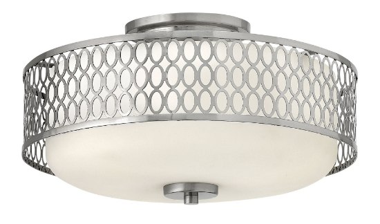 Picture of 100w Foyer Jules MED Etched Opal Brushed Nickel Bath Semi-flush