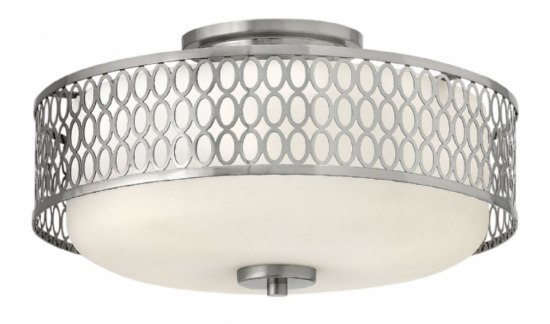 Foto para 32w Foyer Jules LED Etched Opal Brushed Nickel Bath Semi-flush