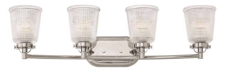Picture of 100w Bath Bennett MED Clear Holophane Polished Nickel Bath Four Light