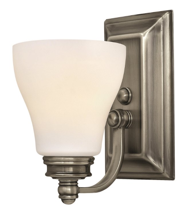 Picture of 100w Bath Claire MED Etched Opal Antique Nickel Bath Sconce