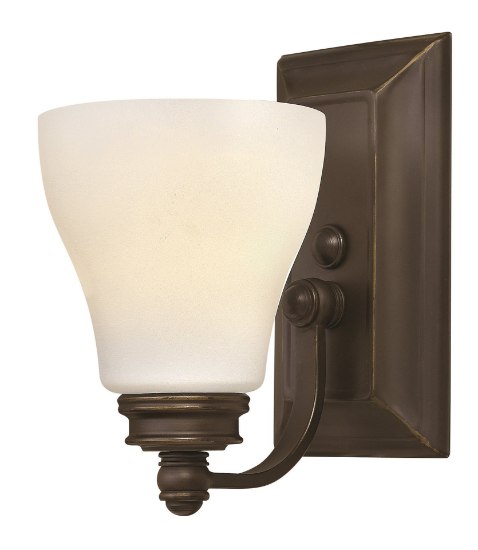 Picture of 100w Bath Claire MED Etched Opal Oil Rubbed Bronze Bath Sconce