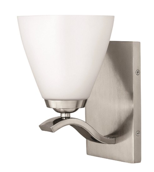 Foto para 100w Bath Josie MED Etched Opal Brushed Nickel Bath Sconce