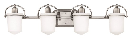 Foto para 117w Bath Clancy INCAN. LED MED Etched Opal Brushed Nickel Bath Four Light