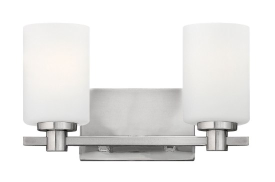 Picture of 100w Bath Karlie MED Etched Opal Brushed Nickel Bath Two Light