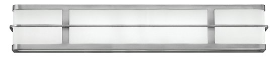 Foto para 15w Bath Fairlane LED Etched White Acrylic Brushed Nickel Bath Four Light