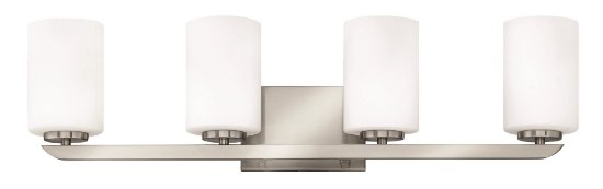 Picture of 117w Bath Kyra INCAN. LED MED Etched Opal Brushed Nickel Bath Four Light
