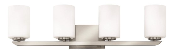 Foto para 117w Bath Kyra INCAN. LED MED Etched Opal Brushed Nickel Bath Four Light