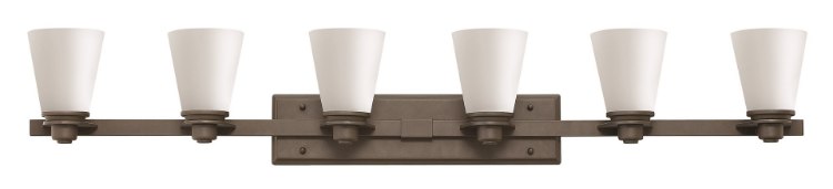 Picture of 100w Bath Avon MED Etched Opal Buckeye Bronze Bath Six Light
