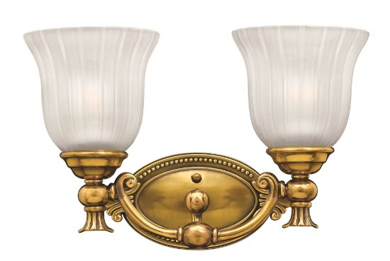 Picture of 100w Bath Francoise MED Frosted Ribbed Burnished Brass Bath Two Light