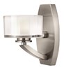 Foto para 60w Bath Meridian G-9 Thick Faceted Clear Inside Etched Brushed Nickel Bath Sconce