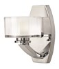 Foto para 60w Bath Meridian G-9 Thick Faceted Clear Inside Etched Chrome Bath Sconce