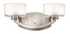 Foto para 60w Bath Meridian G-9 Thick Faceted Clear Inside Etched Brushed Nickel Bath Two Light