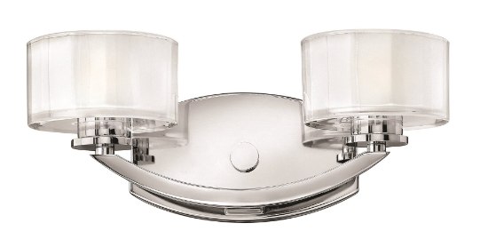 Foto para 60w Bath Meridian G-9 Thick Faceted Clear Inside Etched Chrome Bath Two Light