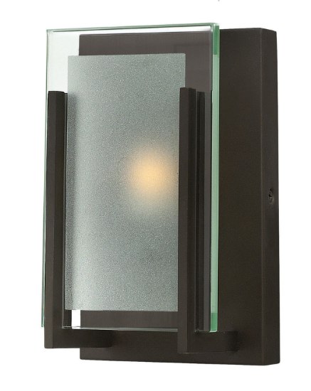 Picture of 7w Bath Latitude LED Clear Beveled Inside-Etched Oil Rubbed Bronze Bath Sconce