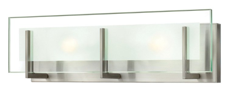 Picture of 7w Bath Latitude LED Clear Beveled Inside-Etched Brushed Nickel Bath Two Light