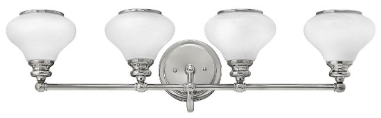 Picture of 100w Bath Ainsley MED Cased Opal Polished Nickel Bath Four Light